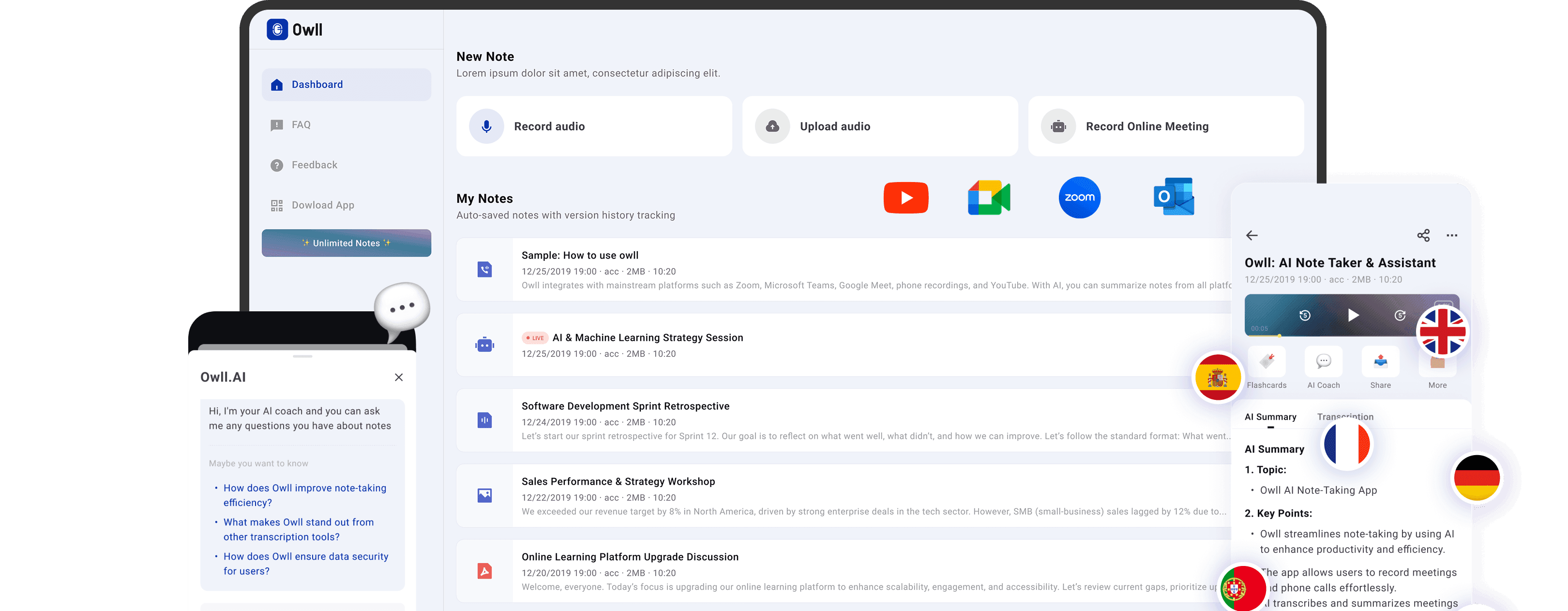 Stop pretending you'll remember that brilliant insight. Owll turns any audio into organized action items and key decisions instantly.